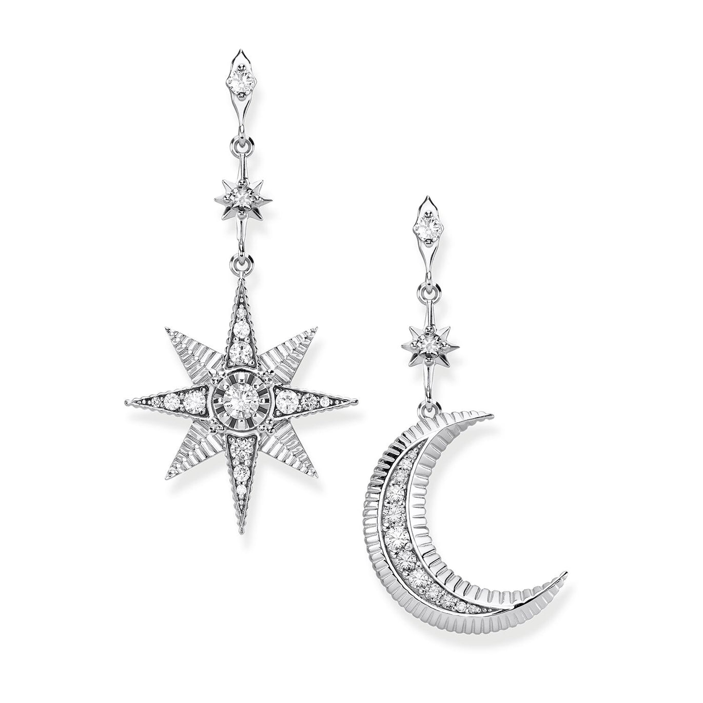 Thomas Sabo Royalty Star and Moon Drop Earrings