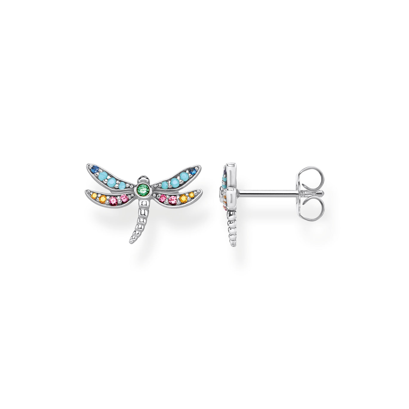 Thomas Sabo Multi-coloured Silver Dragonfly Earrings