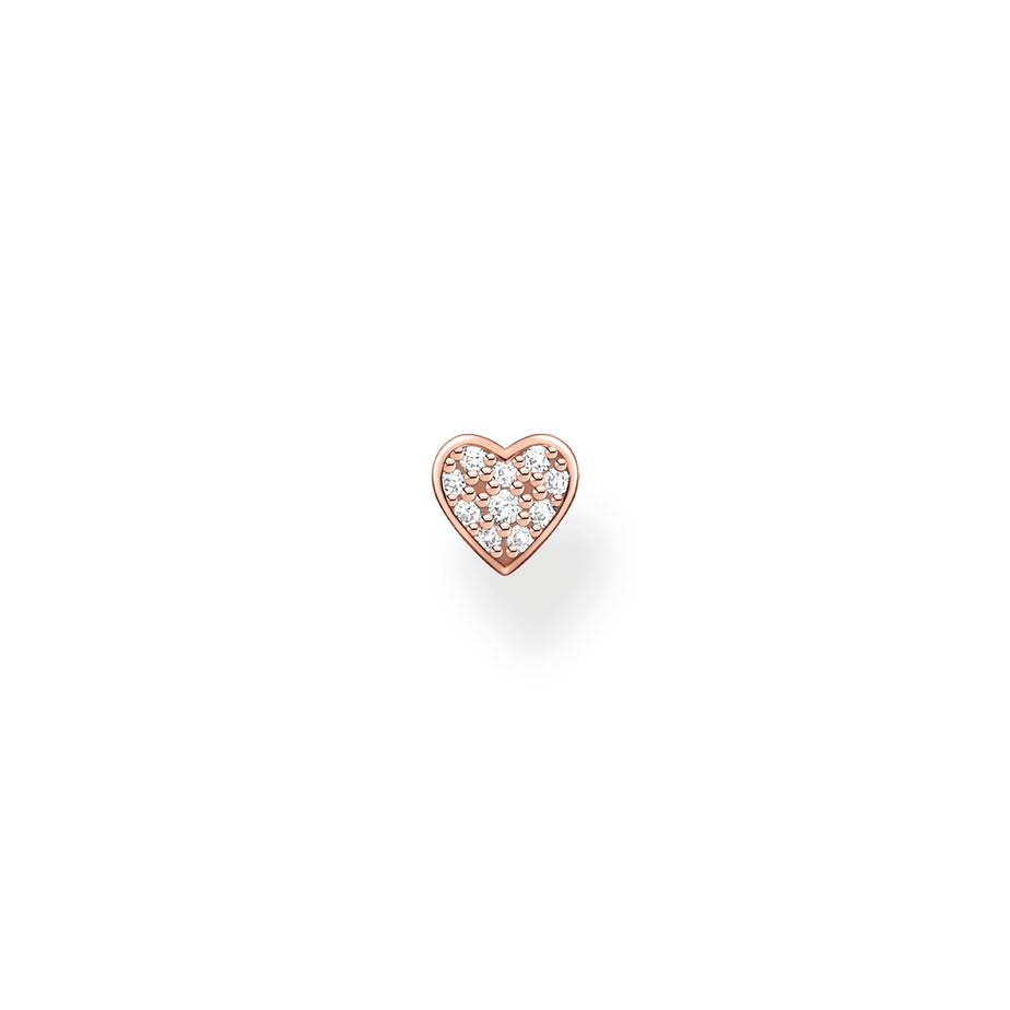 Thomas Sabo Single Ear Stud Heart Pavé Rose Gold