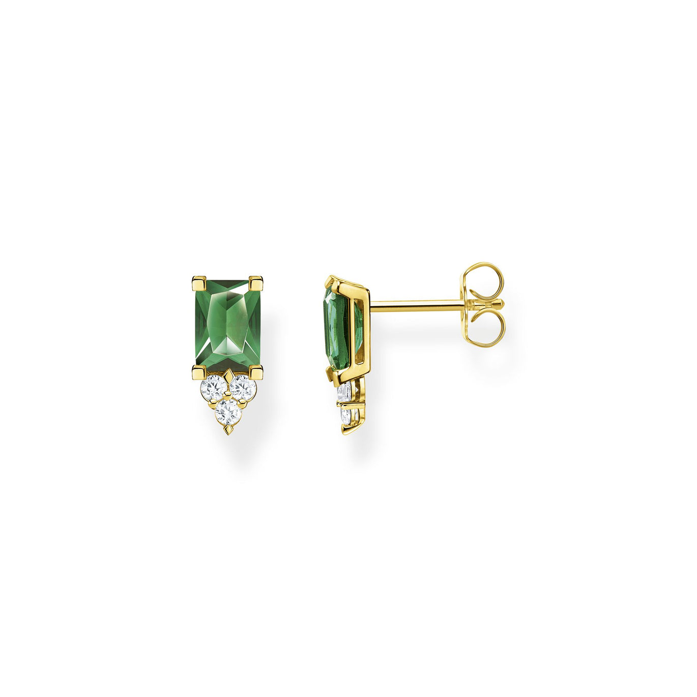 Thomas Sabo Green Stone Stud Earrings