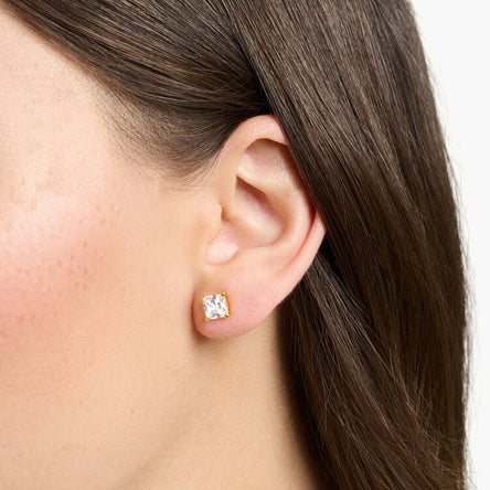 Thomas Sabo Golden Ear Studs With White Stone
