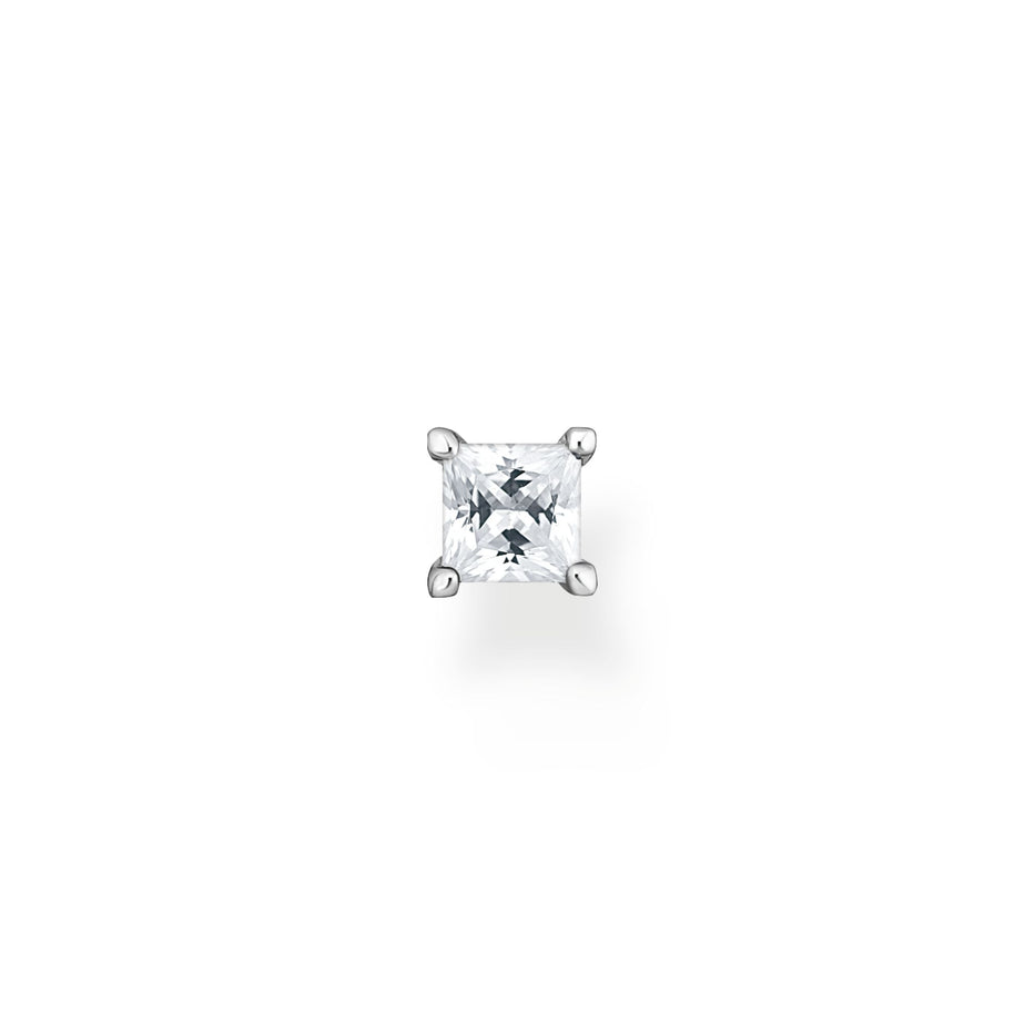 Thomas Sabo Single Ear Stud with Square White Stone