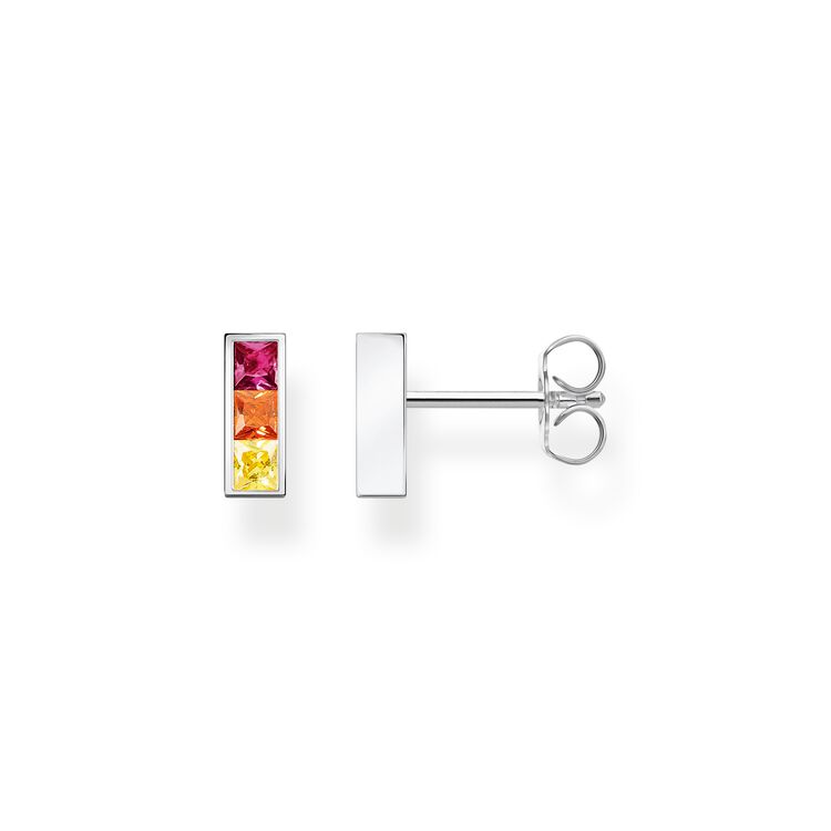 Thomas Sabo Silver Stud Earrings With Colourful Stones