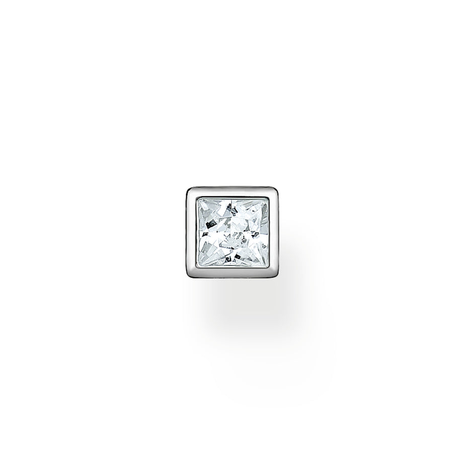 Thomas Sabo White Stone Ear Stud In Silver