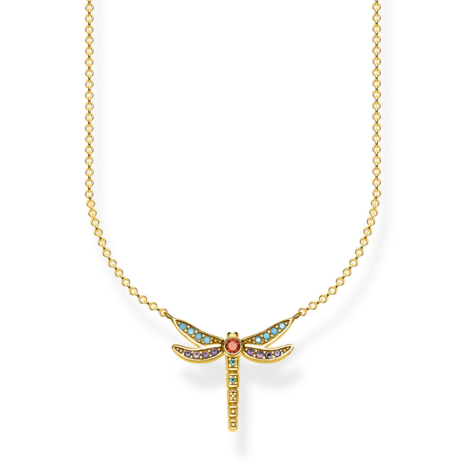Thomas Sabo Multi-coloured Gold Small Dragonfly Necklace