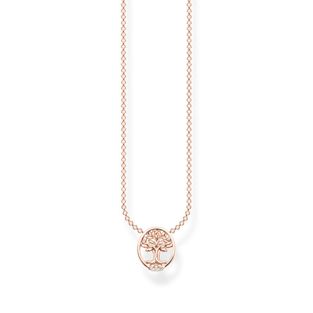 Thomas Sabo Tree of Love with White Stones Necklace Rose Gold
