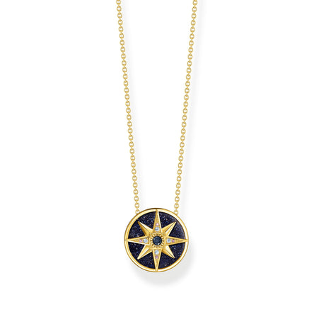 Thomas Sabo Royalty Star with Stones Necklace Yellow Gold