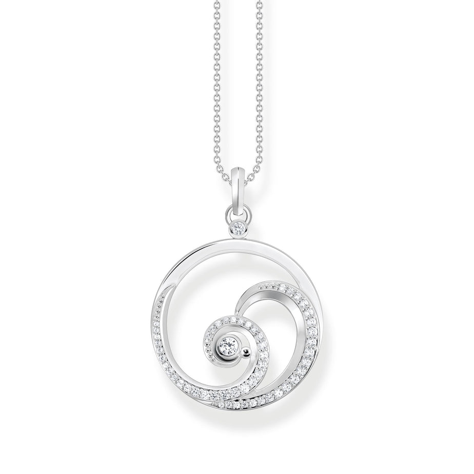 Thomas Sabo Waves with White Stones Necklace Silver