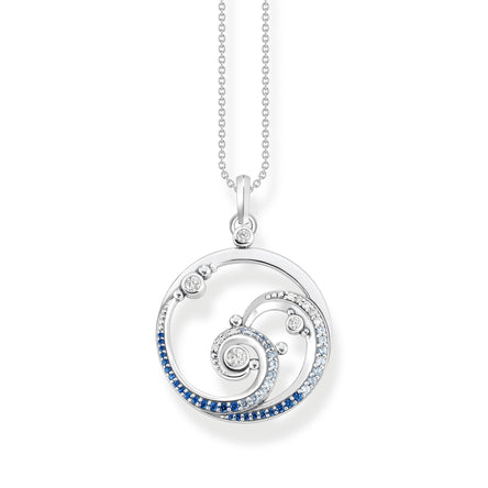 Thomas Sabo Waves with Blue Stones Necklace Silver