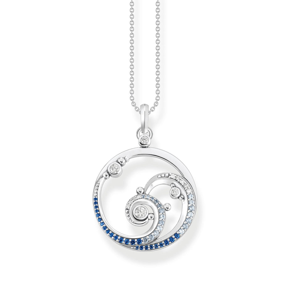 Thomas Sabo Waves with Blue Stones Necklace Silver