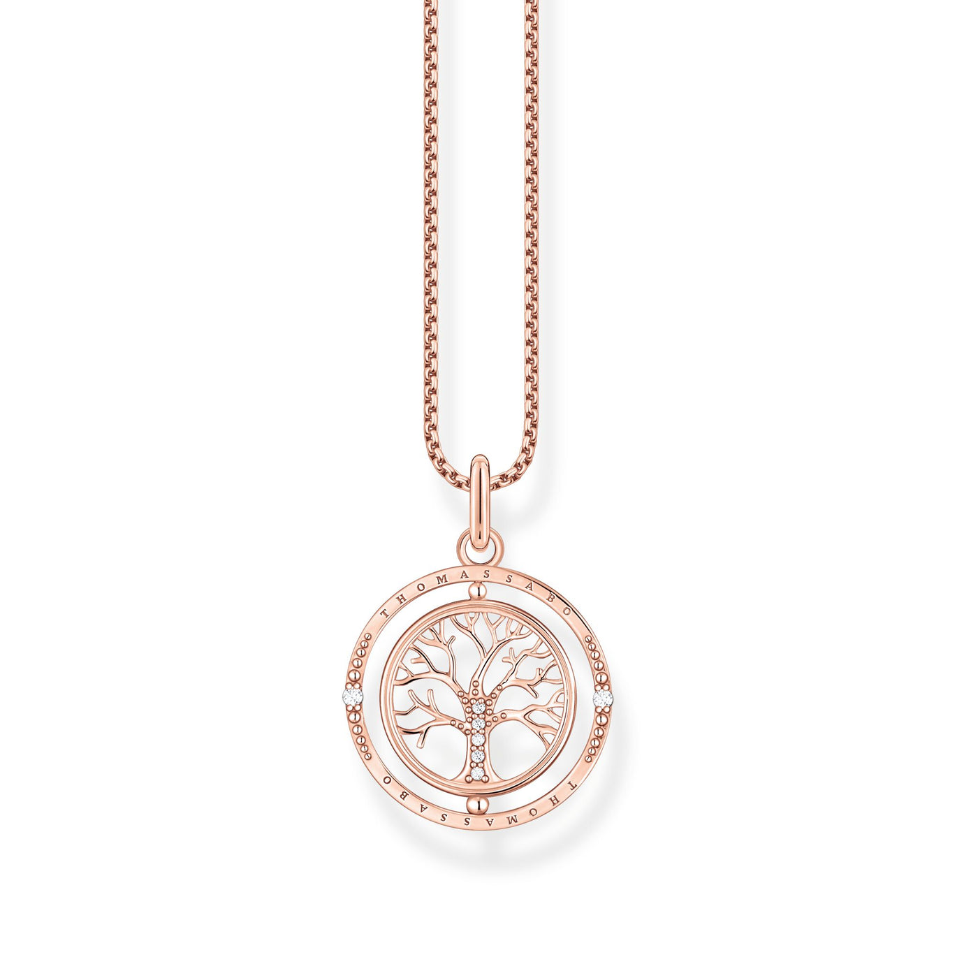 Thomas Sabo Tree of Love Rotatable Necklace Rose Gold