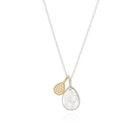 Anna Beck Hammered Dotty Double Pendant - Silver & Gold