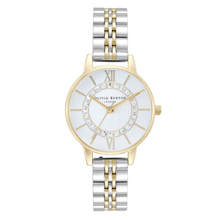 Olivia Burton Wonderland Midi Brushed Dial Silver & Gold Bracelet Watch