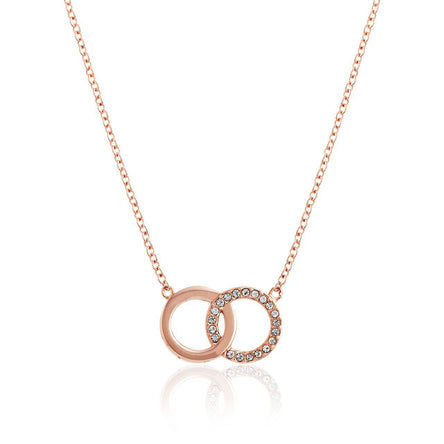 Olivia Burton Classic Bejewelled Interlink Necklace Rose Gold