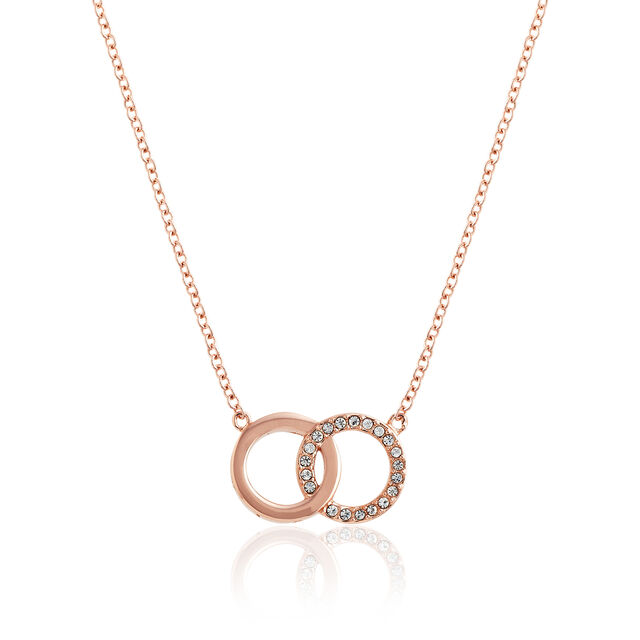 Olivia Burton Classic Bejewelled Interlink Necklace Rose Gold