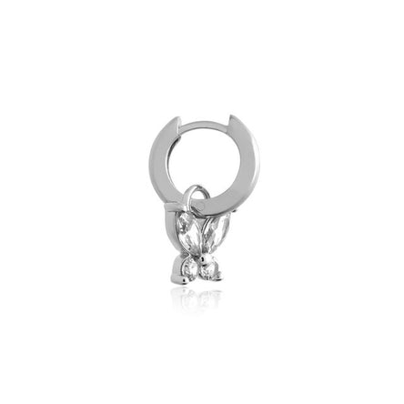 Olivia Burton Sparkle Butterfly Marquise Butterfly Huggie Hoops Silver
