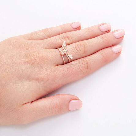 Olivia Burton Lucky Bee Ring Rose Gold