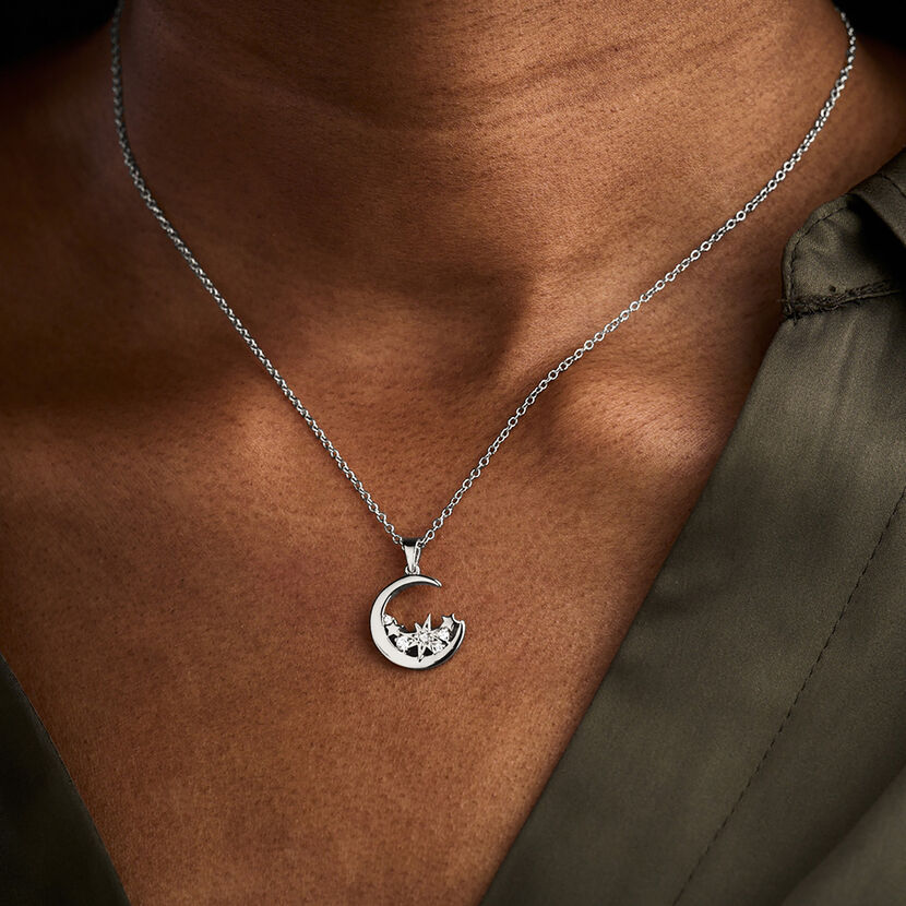 Olivia Burton Celestial Silver Moon Necklace
