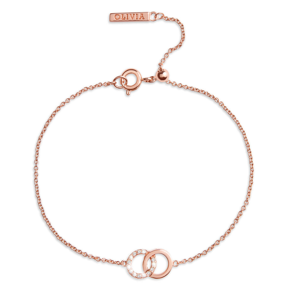 Olivia Burton Bejewelled Interlink Chain Bracelet Rose Gold