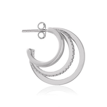 Olivia Burton Classics Silver Multi Hoop Earrings