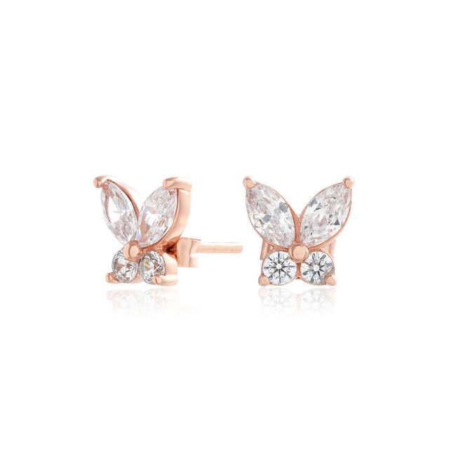 Olivia Burton Sparkle Butterfly Marquise Butterfly Studs Rose Gold