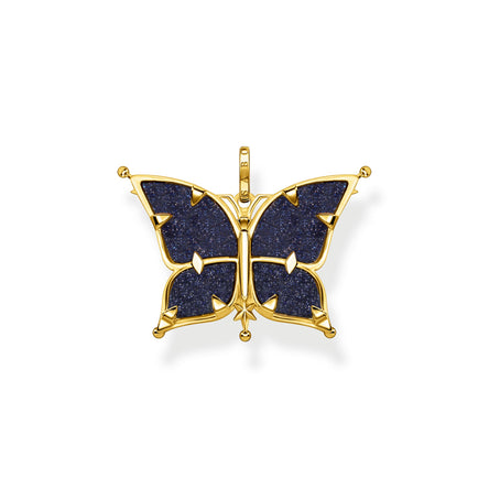 Thomas Sabo Star and Moon Butterfly Pendant Yellow Gold