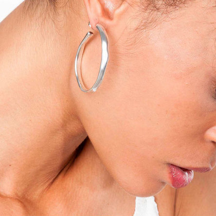 UNO de 50 Silver Tone Hoop Earrings