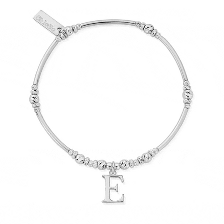 ChloBo Silver Initial Bracelet E