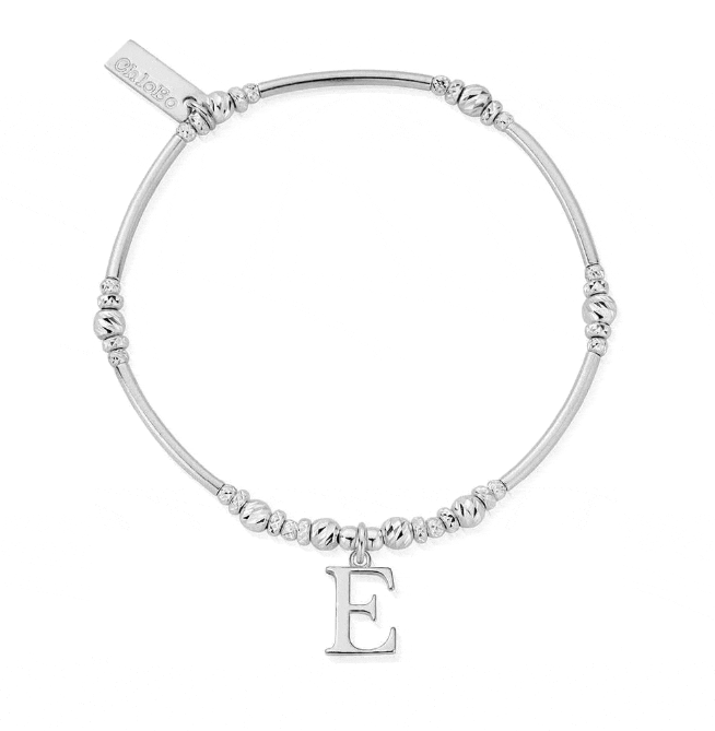 ChloBo Silver Initial Bracelet E