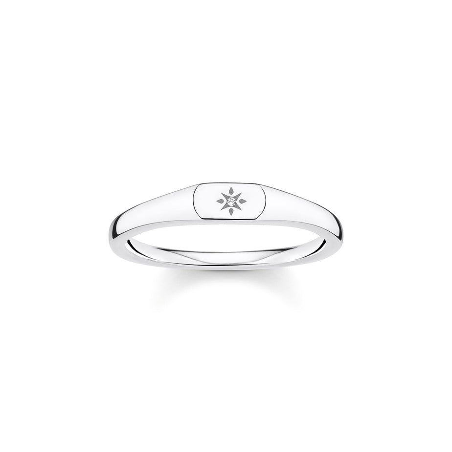 Thomas Sabo Ring Engraved Star Silver