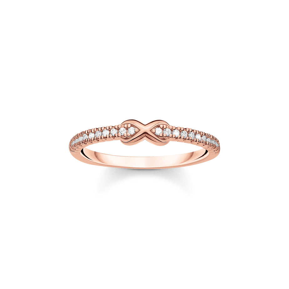 Thomas Sabo Rose Gold Infinity Ring with White Stones