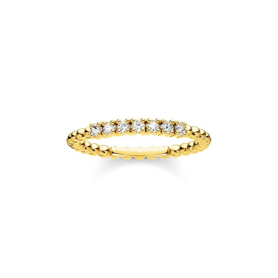 Thomas Sabo Ring Dots with White Stones Yellow Gold