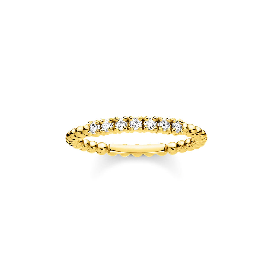 Thomas Sabo Ring Dots with White Stones Yellow Gold