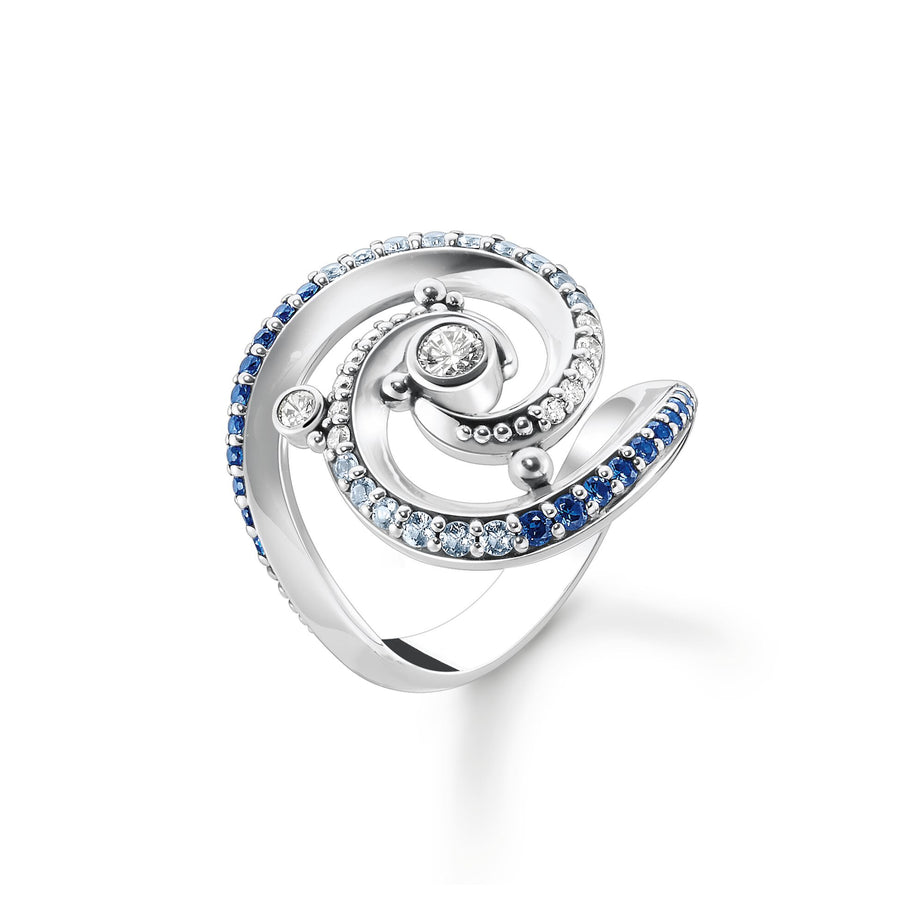 Thomas Sabo Wave with Blue Stones Ring
