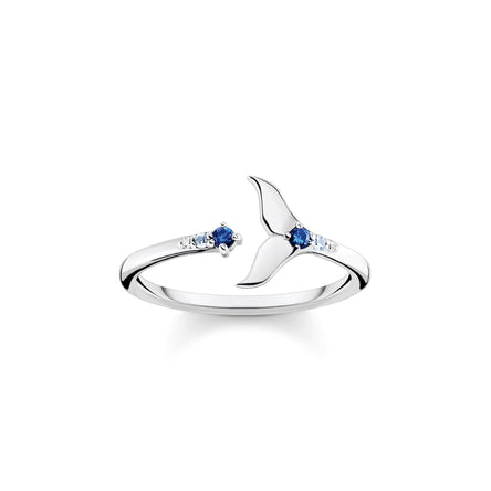 Thomas Sabo Tail Fin with Blue Stones Open Ring