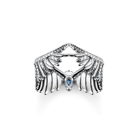 Thomas sabo Silver Phoenix Wing Ring With Blue Stones