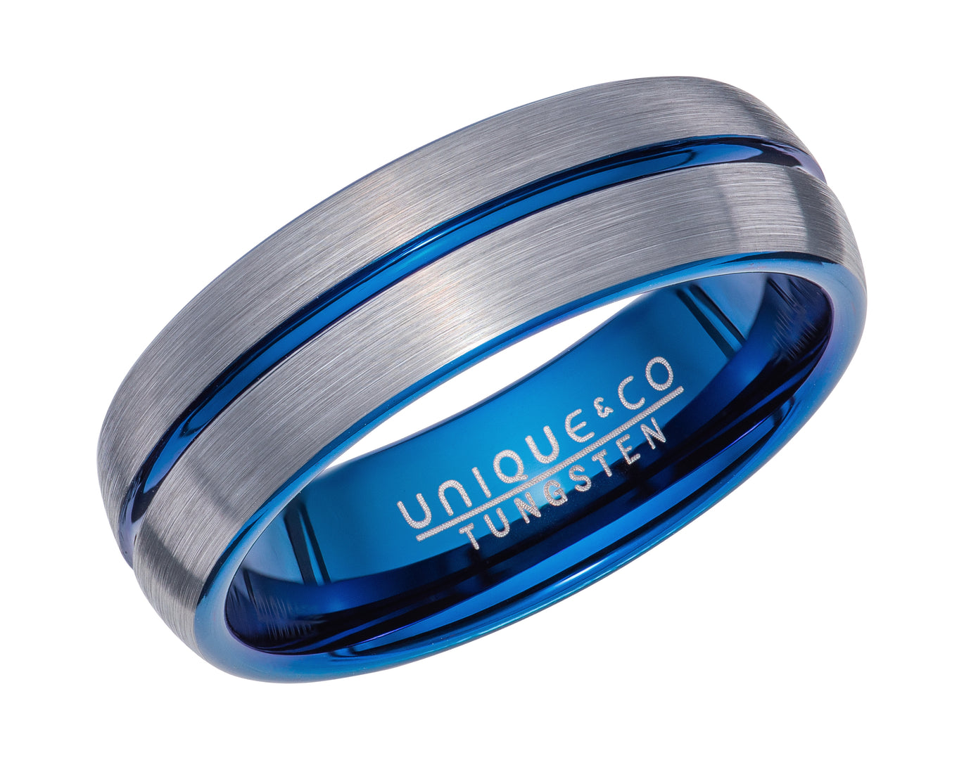 Unique & Co Tungsten Ring Blue IP
