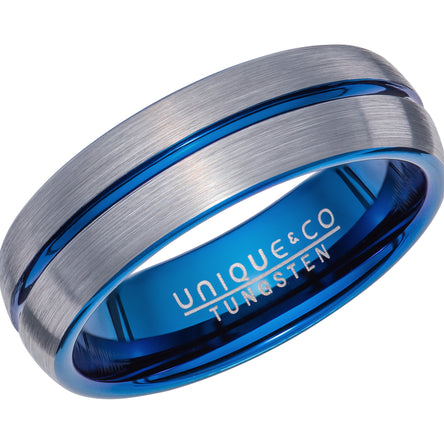 Unique & Co Tungsten Ring Blue IP
