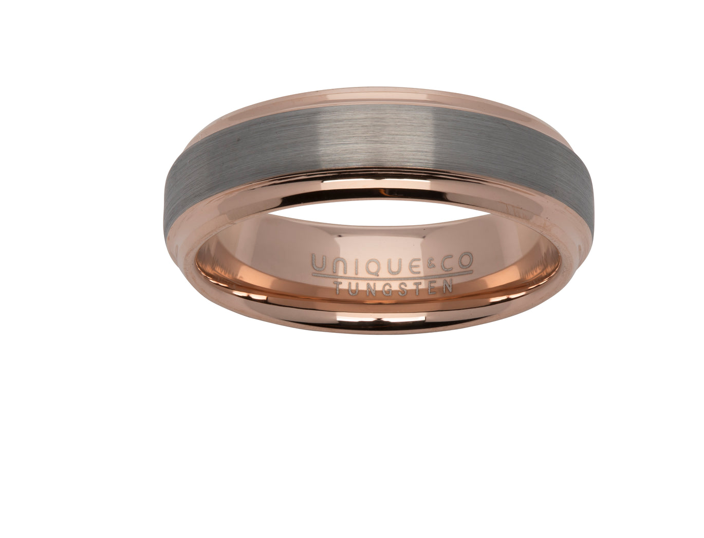 Unique & Co Rose Gold Plated Tungsten Carbide Ring