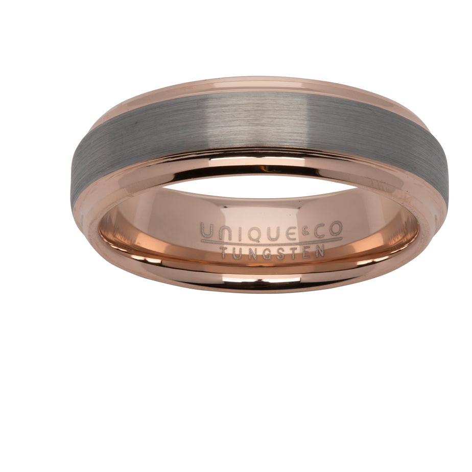 Unique & Co Rose Gold Plated Tungsten Carbide Ring