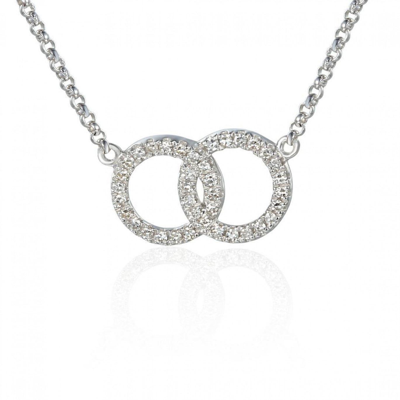 9ct White Gold Diamond Eternity Necklace