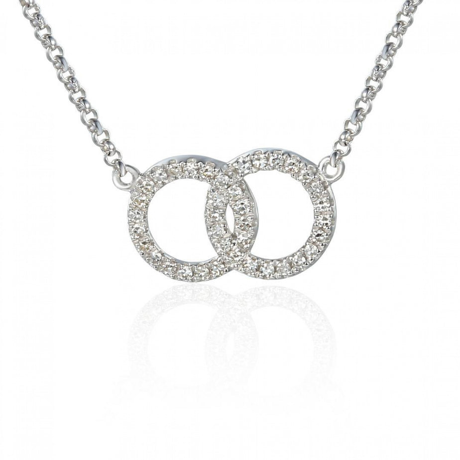9ct White Gold Diamond Eternity Necklace