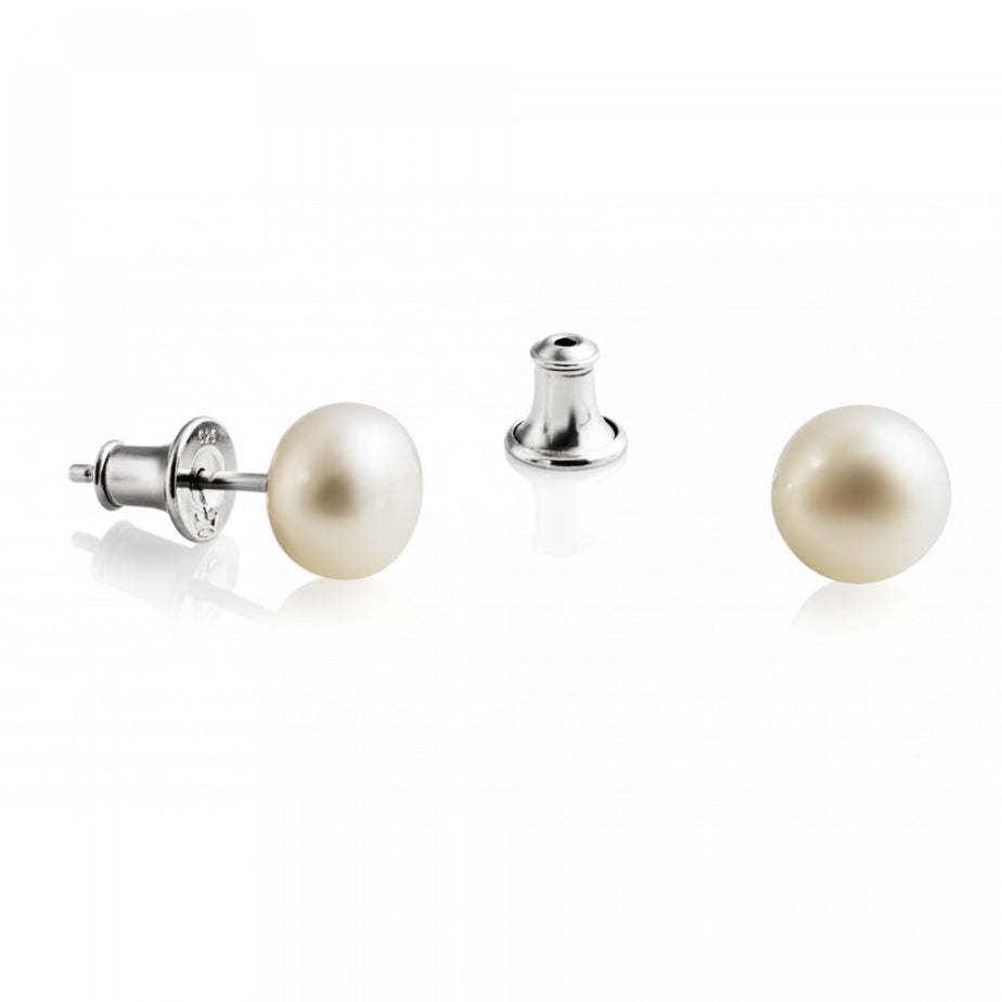 Jersey Pearl Medium White Pearl Earrings