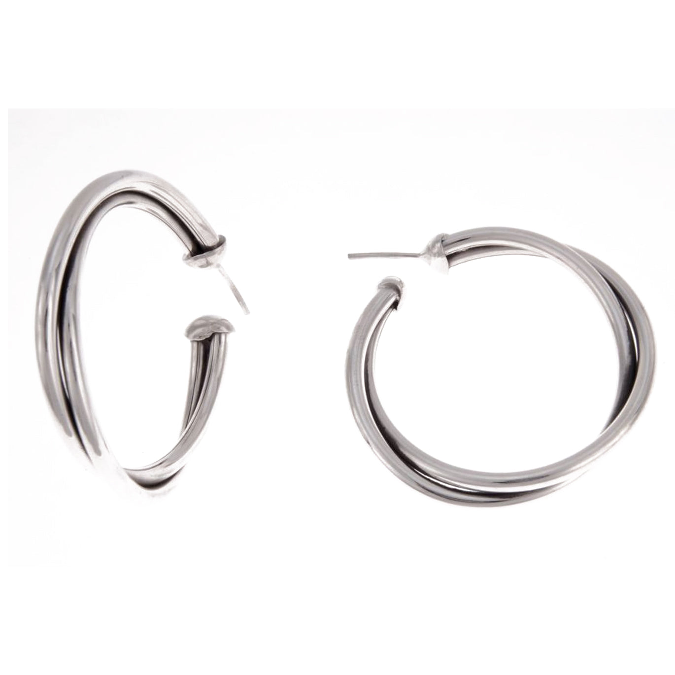 Out of Mexico Crossover tubed Hoop Earrings