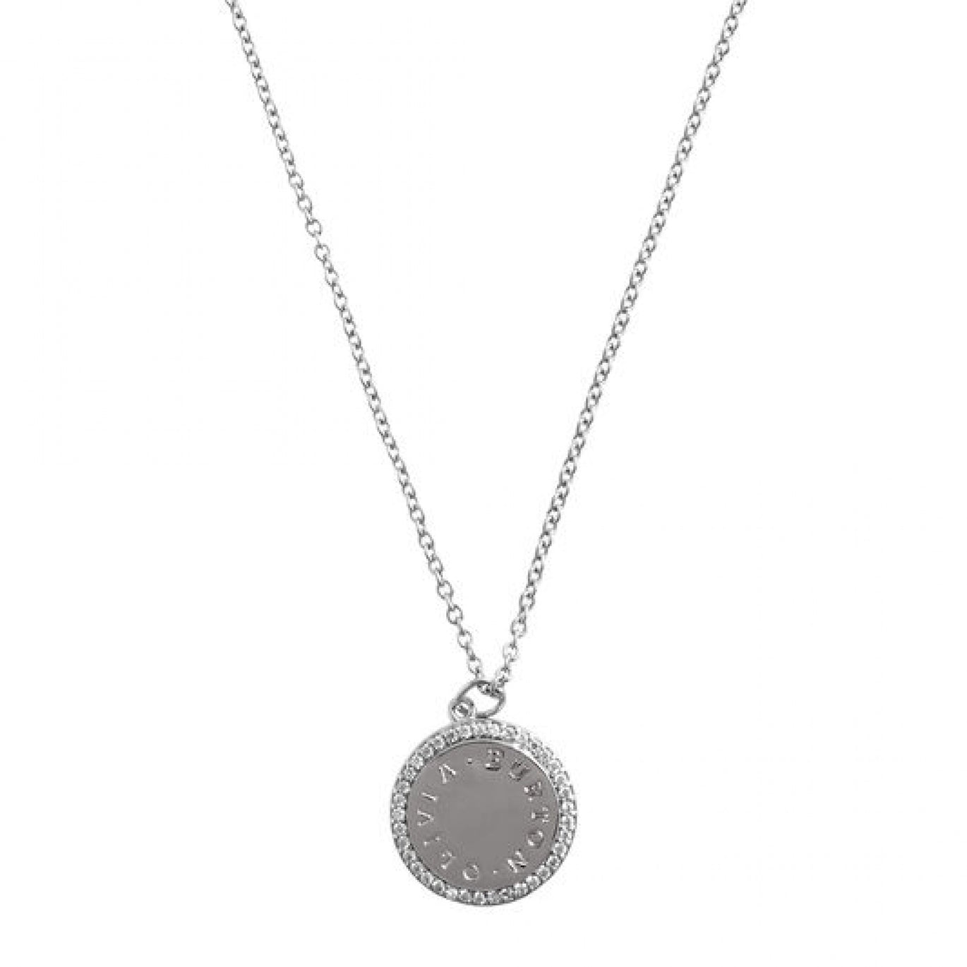 Olivia Burton Bejewelled Classics Disc Silver Necklace