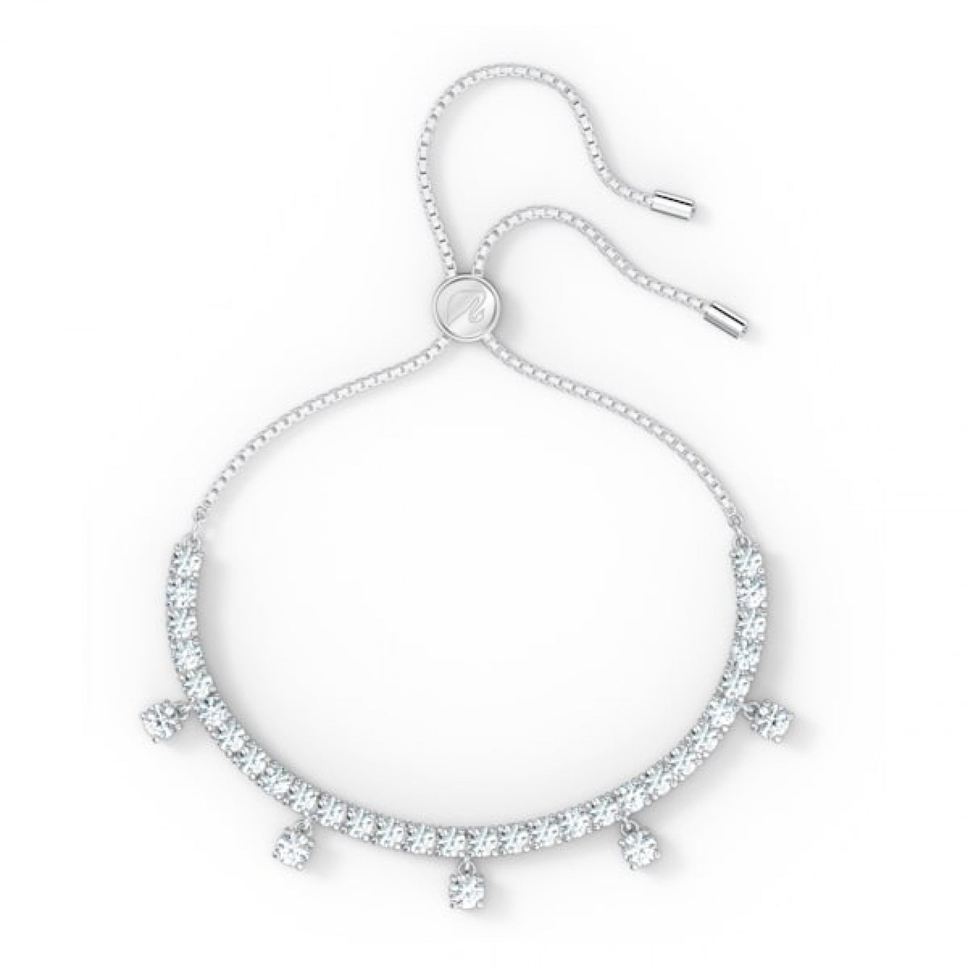 Swarovski Subtle drops bracelet, White, Rhodium Plated