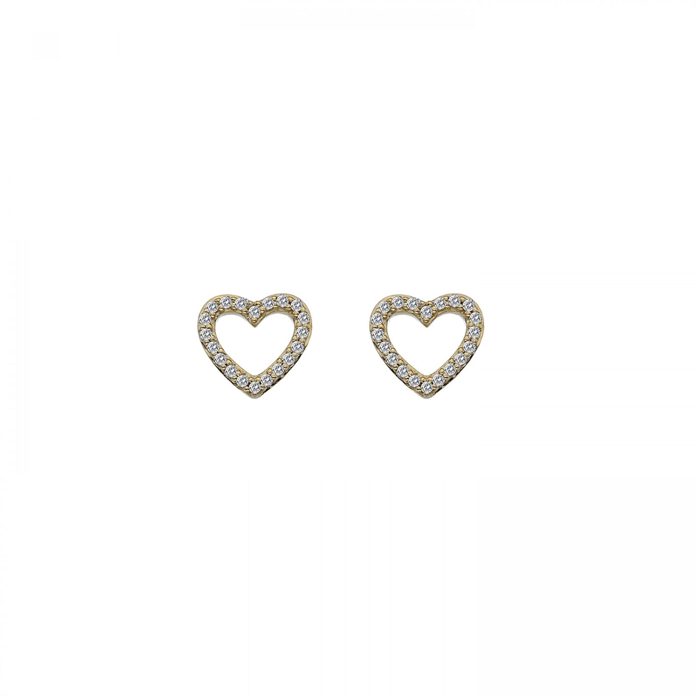 Hot Diamonds 9ct Yellow Gold Ripple Heart Earrings