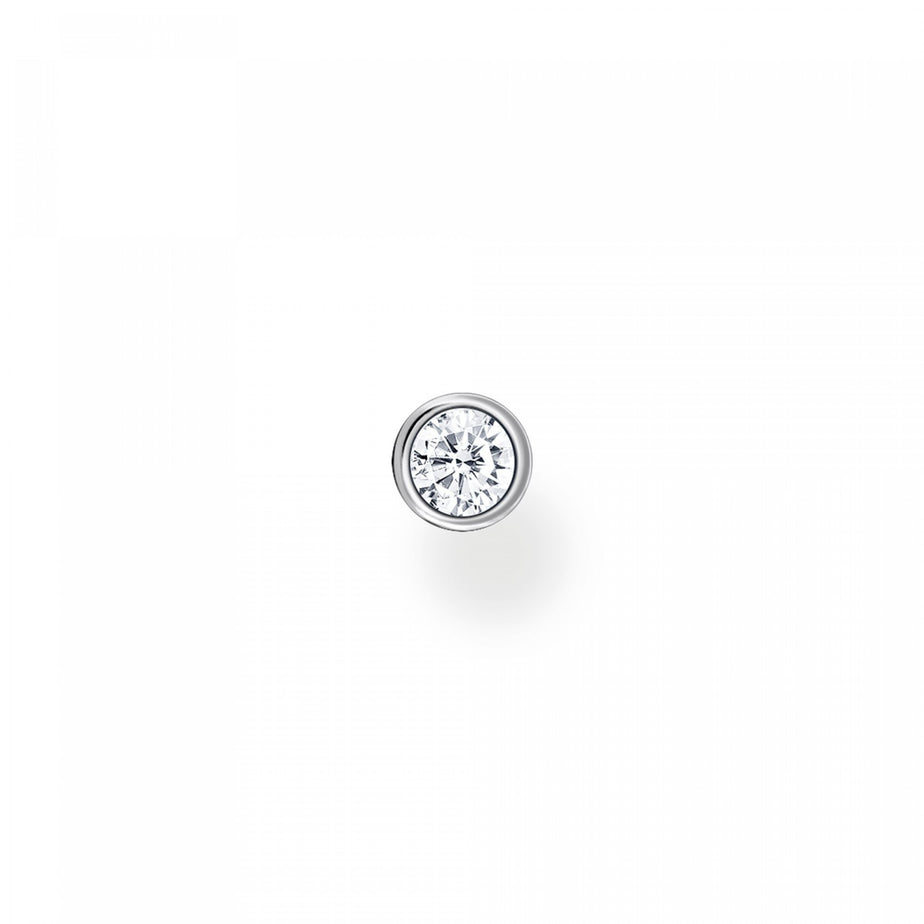 Thomas Sabo Single Ear Stud With White Stone Zirconia Silver