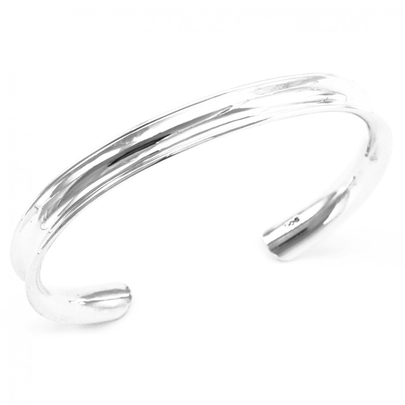 Out Of Mexico Silver Polished Ridge Bangle