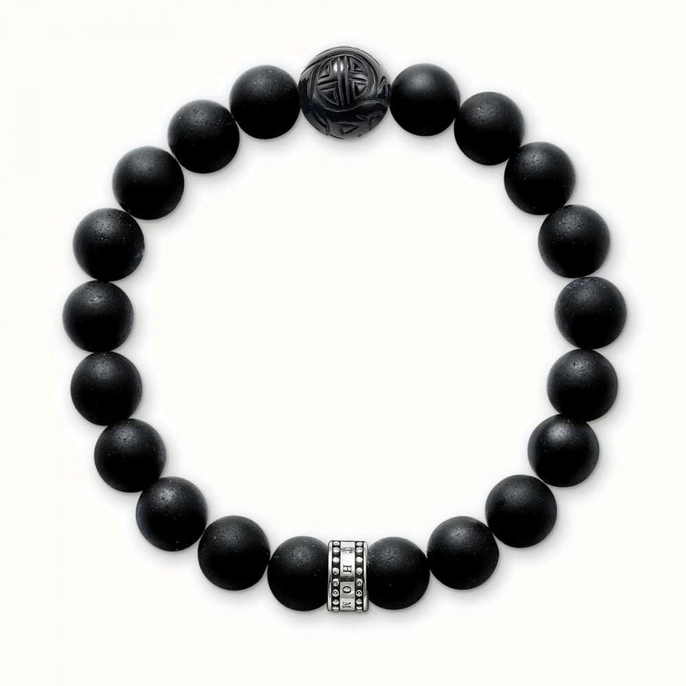 Thomas Sabo Matte Black Obsidian Bead Bracelet